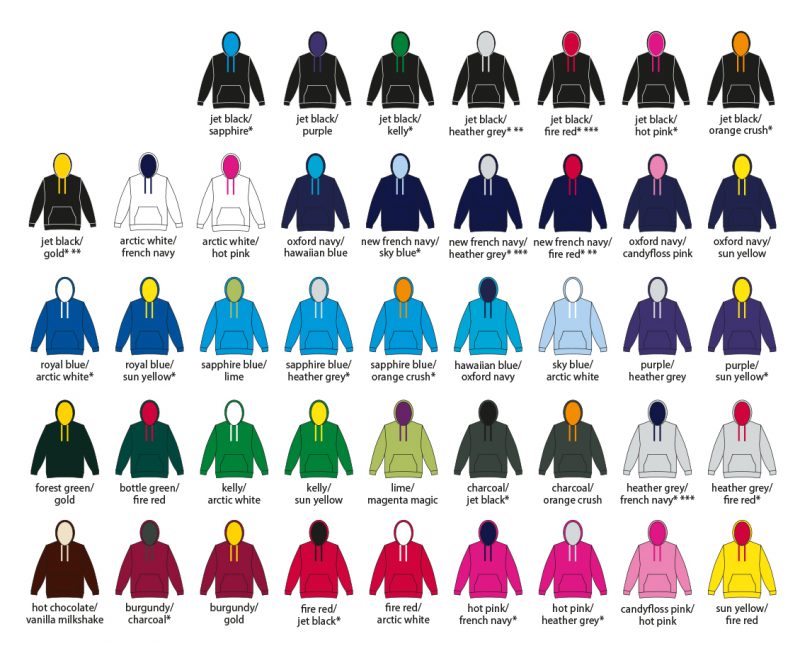 College Hoodie Colours
